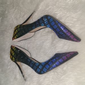 I.n.c  S. 9 M Multi Color Shimmery Jeweled Pumps